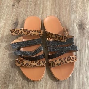 NWOT Leopard print sandals.